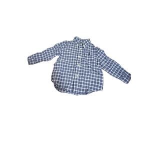 RALPH LAUREN Toddler Boy’s Checkered Blue Button Down Long Sleeve Shirt Size 18M